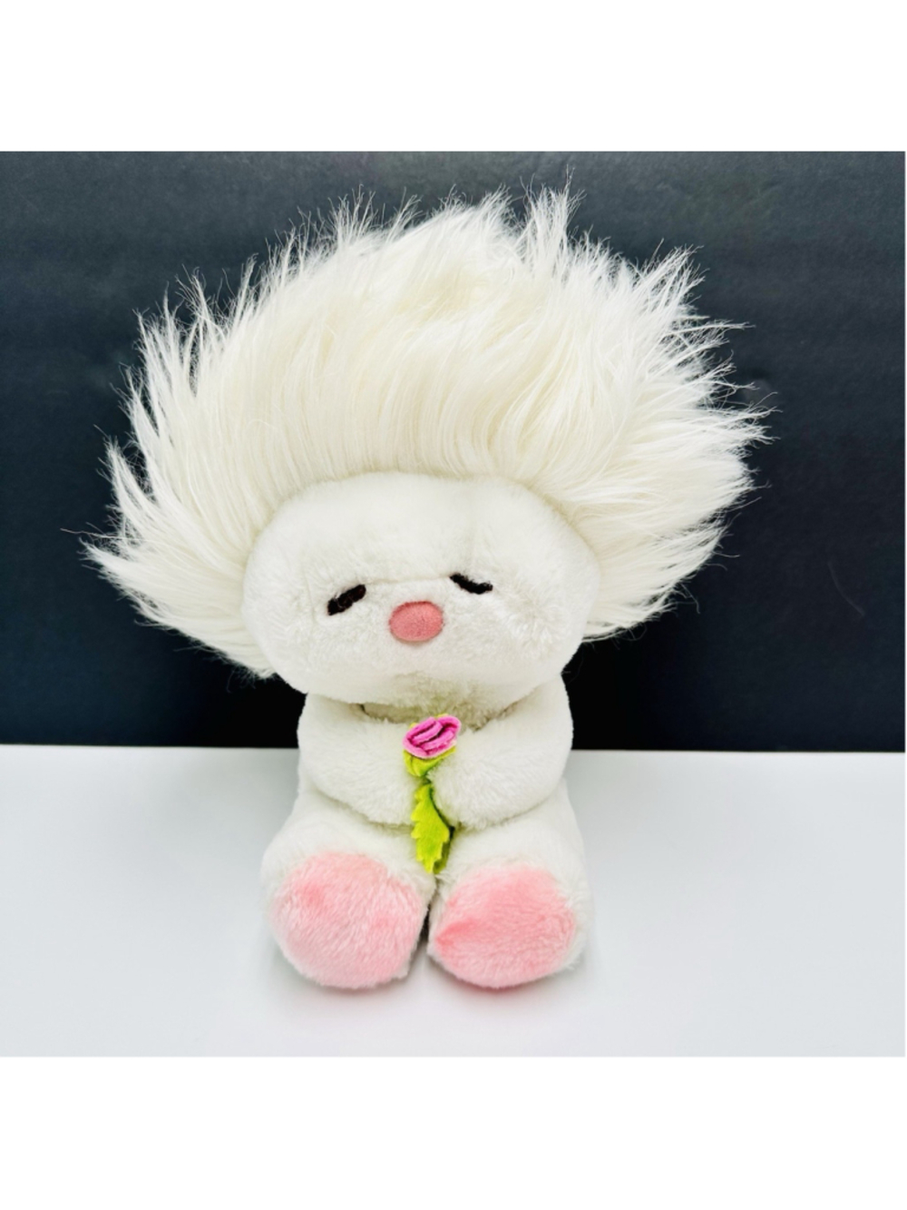 Dakin White Frou Frou White Hair Doll Rose Leaf Plush Stuffed 1982 Vintage 8"